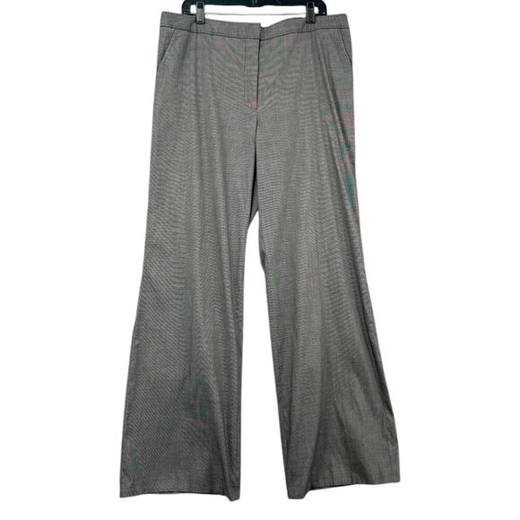 Talbots Gray Black Pin Check High-waisted Wide-leg Pants Corpcore Women Size 16 - Picture 1 of 8